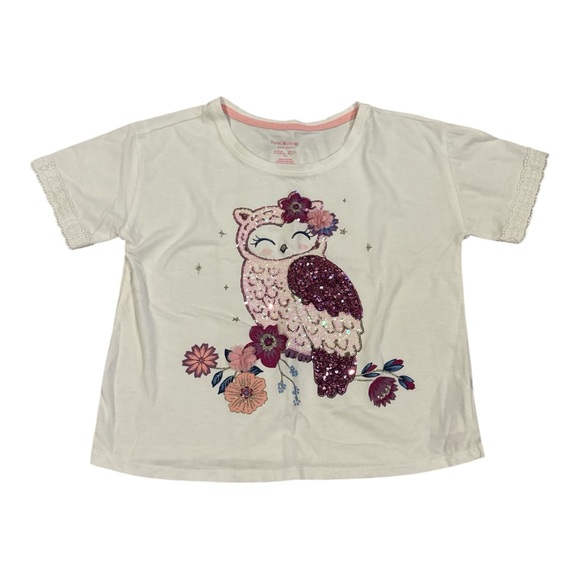 Isaac Mizrahi Other - Isaac‎ Mizrahi White Tee with Pink Sequin Owl NWOT
